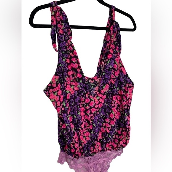 NWT Free People Bare It All Floral Cowl Back Tie Shoulder Bodysuit Party Combo S - Picture 4 of 10
